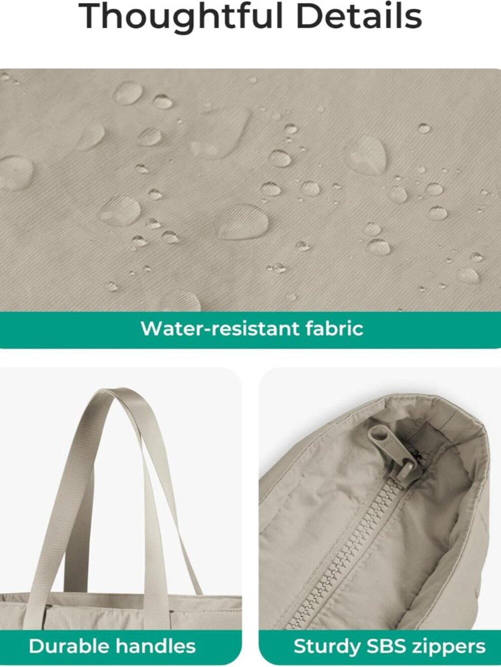 Tote Bag for Women, Tote Bag with Zipper Work Tote with Compartments Nurse Shoul - Picture 6 of 7